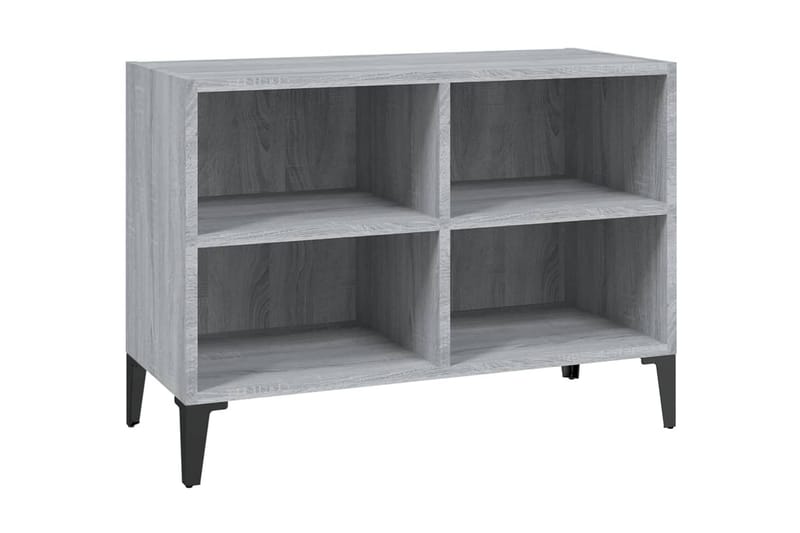 TV-bänk med metallben grå sonoma-ek 69,5x30x50 cm - Grå - Möbler - Tv möbel & mediamöbel - TV bänk & mediabänk