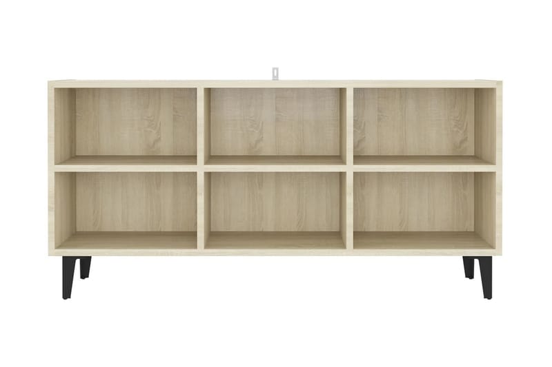 TV-bänk med metallben sonoma-ek 103,5x30x50 cm - Brun - Möbler - Tv möbel & mediamöbel - TV bänk & mediabänk