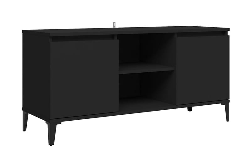 TV-bänk med metallben svart 103,5x35x50 cm - Svart - Möbler - Tv möbel & mediamöbel - TV bänk & mediabänk