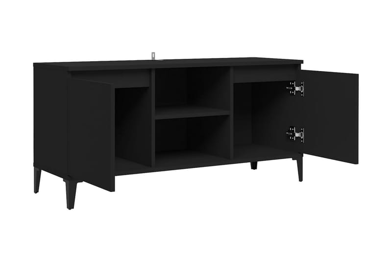TV-bänk med metallben svart 103,5x35x50 cm - Svart - Möbler - Tv möbel & mediamöbel - TV bänk & mediabänk