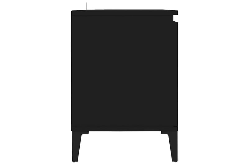 TV-bänk med metallben svart 103,5x35x50 cm - Svart - Möbler - Tv möbel & mediamöbel - TV bänk & mediabänk