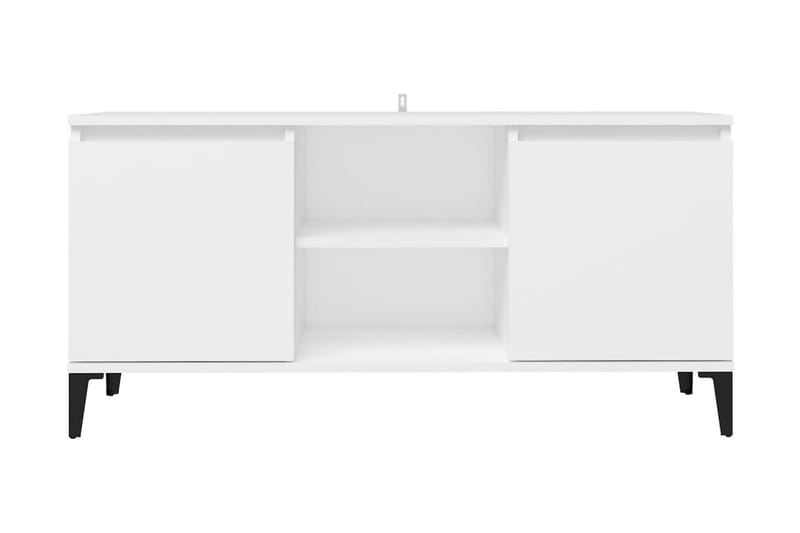 TV-bänk med metallben vit 103,5x35x50 cm - Vit - Möbler - Tv möbel & mediamöbel - TV bänk & mediabänk