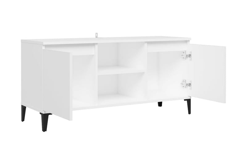 TV-bänk med metallben vit 103,5x35x50 cm - Vit - Möbler - Tv möbel & mediamöbel - TV bänk & mediabänk
