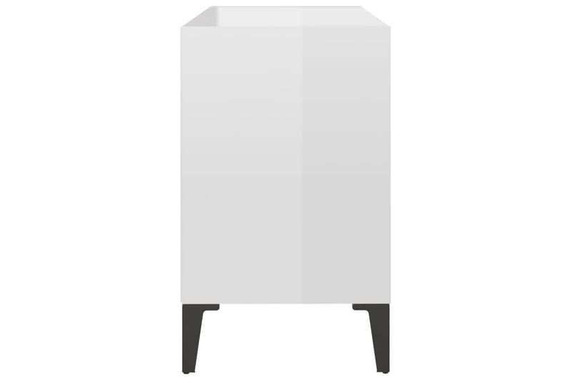 TV-bänk med metallben vit högglans 69,5x30x50 cm - Vit - TV bänk & mediabänk