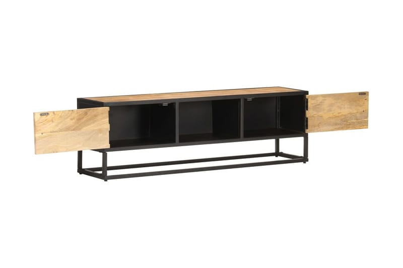 TV-bänk med snidad dörr 130x30x40 cm grovt mangoträ - Brun - Möbler - Tv möbel & mediamöbel - TV bänk & mediabänk