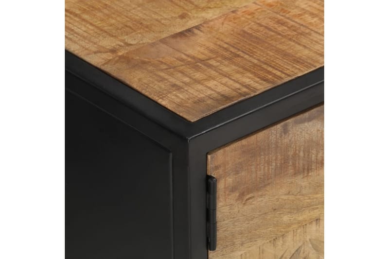 TV-bänk med snidad dörr 130x30x40 cm grovt mangoträ - Brun - Möbler - Tv möbel & mediamöbel - TV bänk & mediabänk