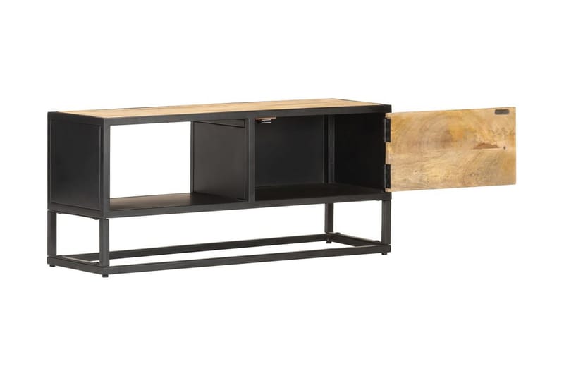 TV-bänk med snidad dörr 90x30x40 cm grovt mangoträ - Brun - Möbler - Tv möbel & mediamöbel - TV bänk & mediabänk