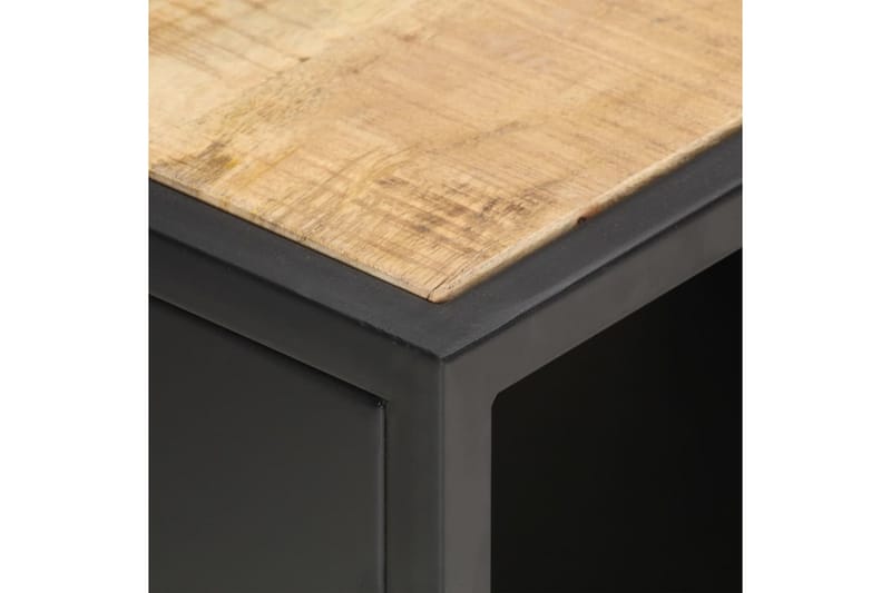 TV-bänk med snidad dörr 90x30x40 cm grovt mangoträ - Brun - Möbler - Tv möbel & mediamöbel - TV bänk & mediabänk
