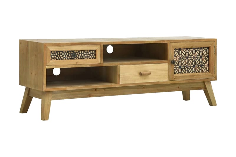 TV-bänk med sniderier brun 120x30x42 cm trä - Brun - Möbler - Tv möbel & mediamöbel - TV bänk & mediabänk
