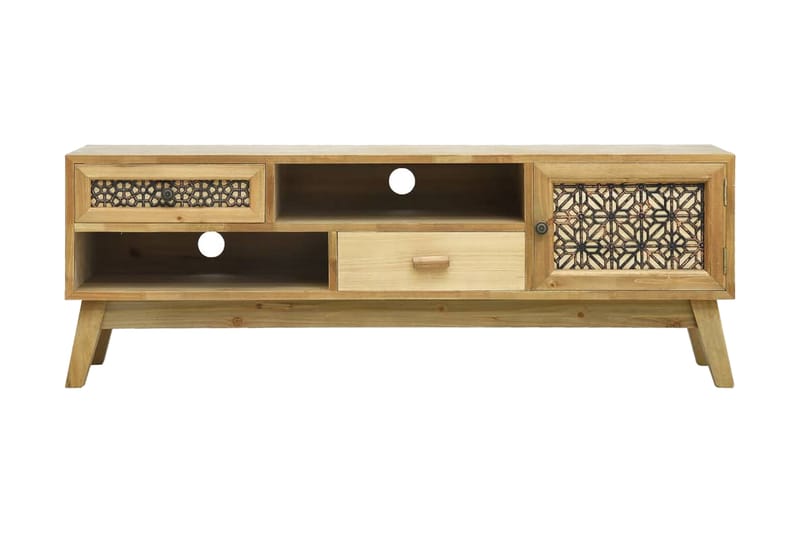 TV-bänk med sniderier brun 120x30x42 cm trä - Brun - Möbler - Tv möbel & mediamöbel - TV bänk & mediabänk