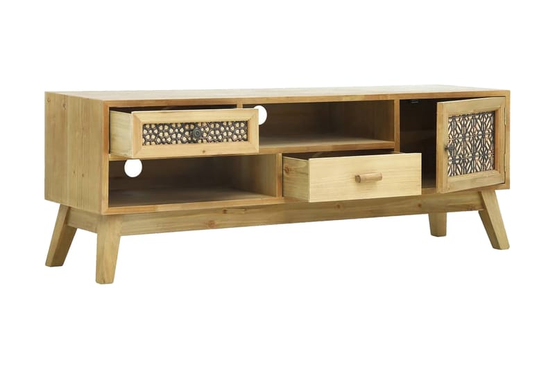 TV-bänk med sniderier brun 120x30x42 cm trä - Brun - Möbler - Tv möbel & mediamöbel - TV bänk & mediabänk