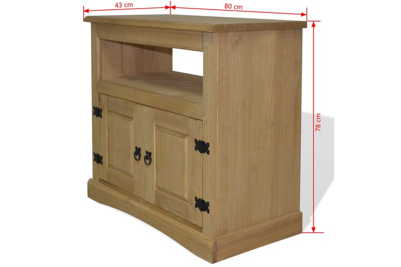 TV-bänk mexikansk Coronastil furu 80x43x78 cm - Brun - Möbler - Tv möbel & mediamöbel - TV bänk & mediabänk