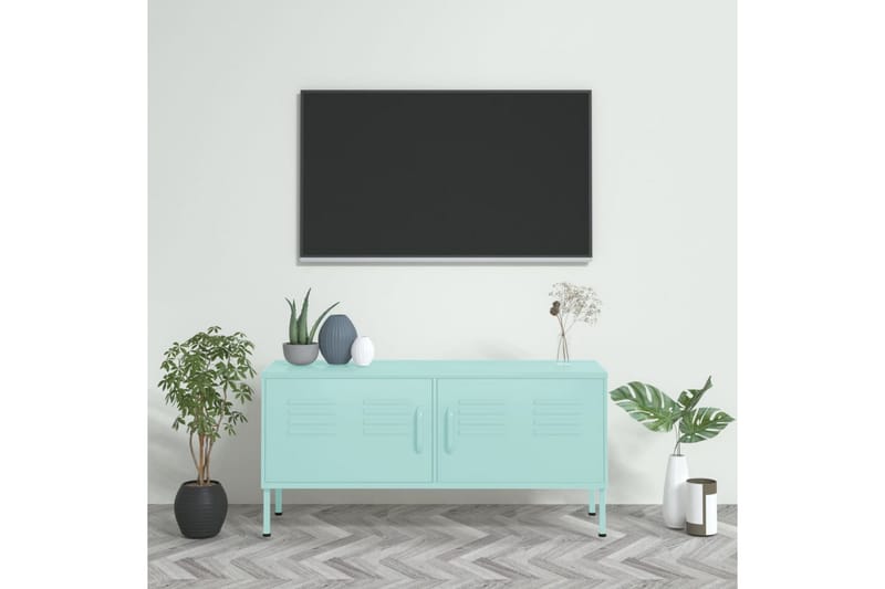 Tv-bänk mintgrön 105x35x50 cm stål - Grön - Möbler - Tv möbel & mediamöbel - TV bänk & mediabänk