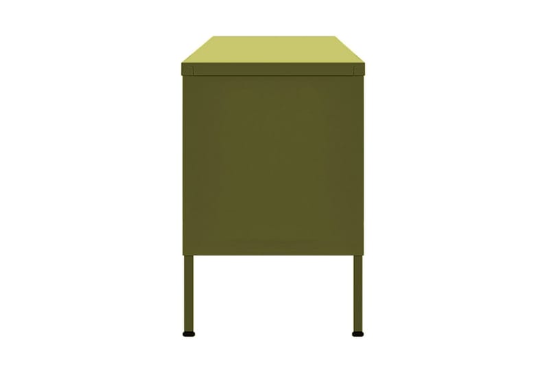 Tv-bänk olivgrön 105x35x50 cm stål - Grön - Möbler - Tv möbel & mediamöbel - TV bänk & mediabänk