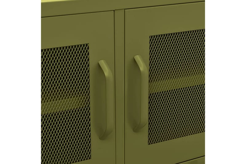 Tv-bänk olivgrön 105x35x50 cm stål - Grön - Möbler - Tv möbel & mediamöbel - TV bänk & mediabänk
