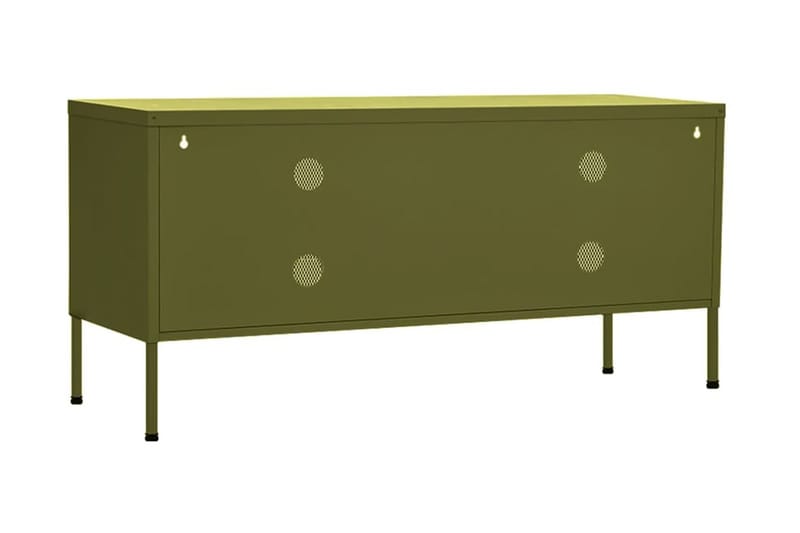 Tv-bänk olivgrön 105x35x50 cm stål - Grön - Möbler - Tv möbel & mediamöbel - TV bänk & mediabänk