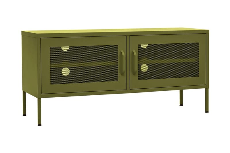 Tv-bänk olivgrön 105x35x50 cm stål - Grön - Möbler - Tv möbel & mediamöbel - TV bänk & mediabänk
