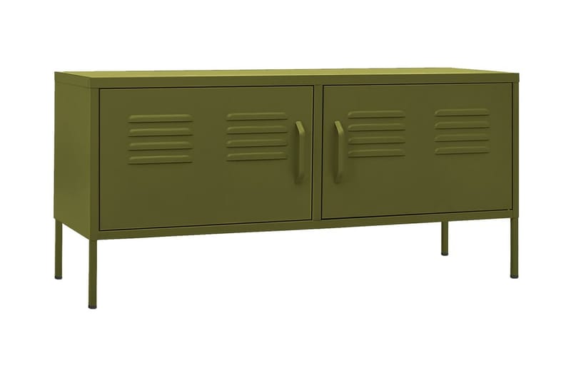 Tv-bänk olivgrön 105x35x50 cm stål - Grön - Möbler - Tv möbel & mediamöbel - TV bänk & mediabänk