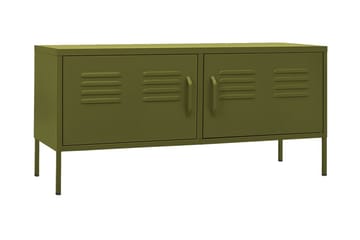 Tv-bänk olivgrön 105x35x50 cm stål