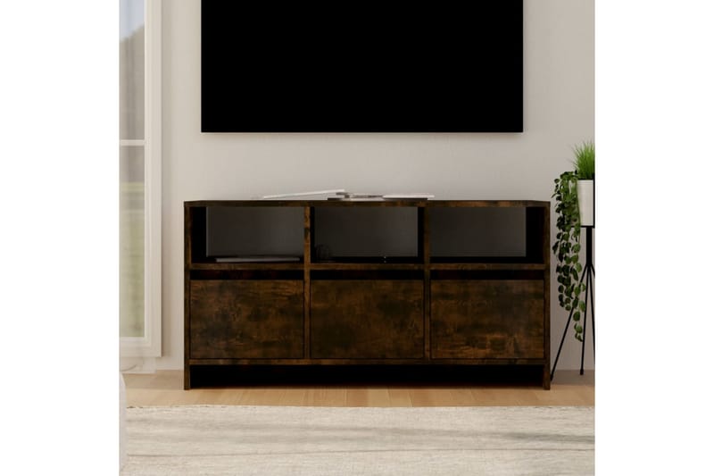 TV-bänk rökfärgad ek 102x37,5x52,5 cm spånskiva - Brun - Möbler - Tv möbel & mediamöbel - TV bänk & mediabänk