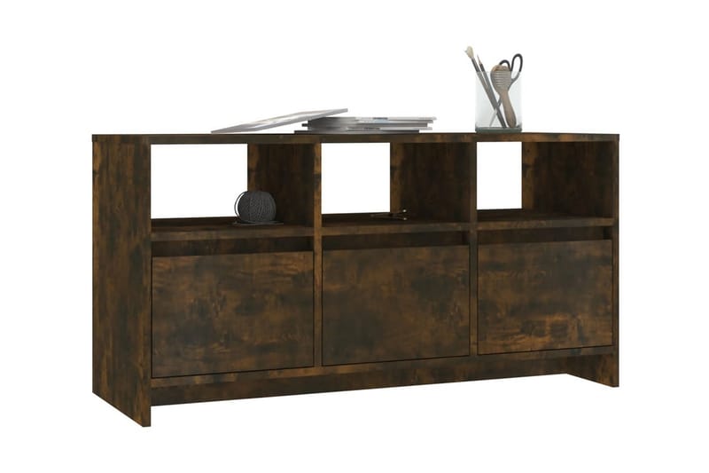 TV-bänk rökfärgad ek 102x37,5x52,5 cm spånskiva - Brun - Möbler - Tv möbel & mediamöbel - TV bänk & mediabänk