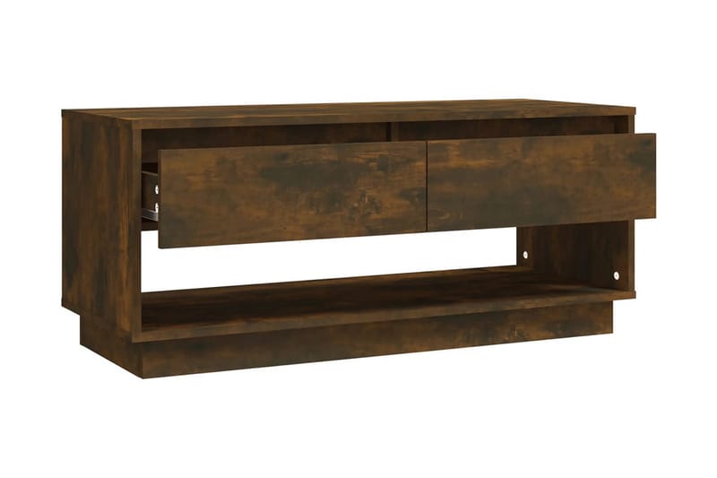 TV-bänk rökfärgad ek 102x41x44 cm spånskiva - Brun - Möbler - Tv möbel & mediamöbel - TV bänk & mediabänk