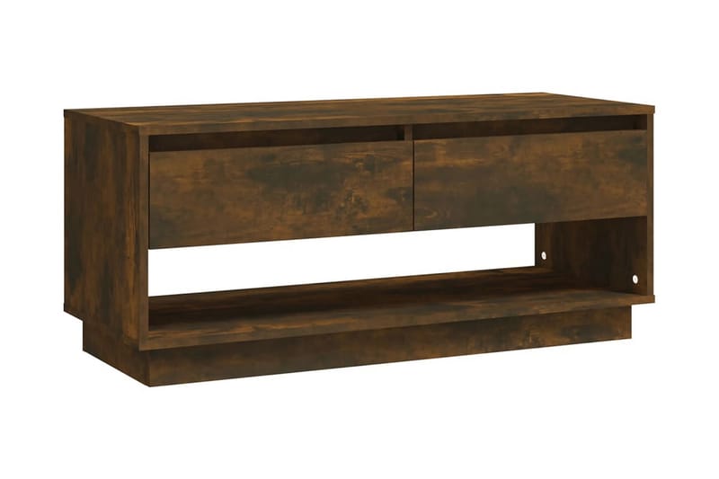 TV-bänk rökfärgad ek 102x41x44 cm spånskiva - Brun - Möbler - Tv möbel & mediamöbel - TV bänk & mediabänk