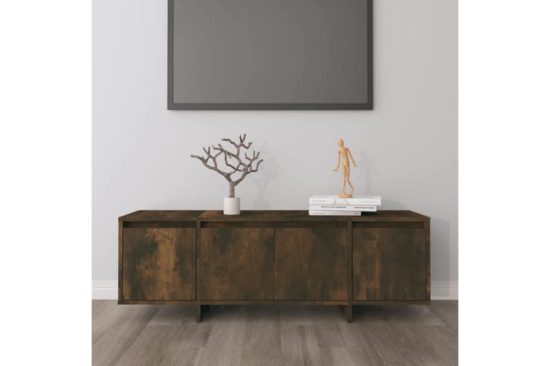 TV-bänk rökfärgad ek 120x30x40,5 cm spånskiva - Brun - Möbler - Tv möbel & mediamöbel - TV bänk & mediabänk