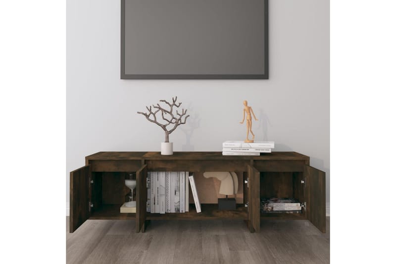 TV-bänk rökfärgad ek 120x30x40,5 cm spånskiva - Brun - Möbler - Tv möbel & mediamöbel - TV bänk & mediabänk