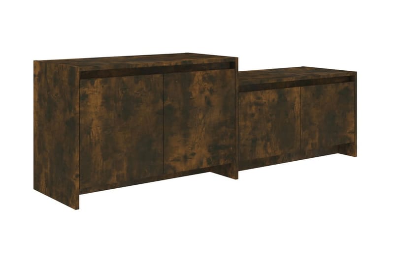 TV-bänk rökfärgad ek 146,5x35x50 cm spånskiva - Brun - Möbler - Tv möbel & mediamöbel - TV bänk & mediabänk