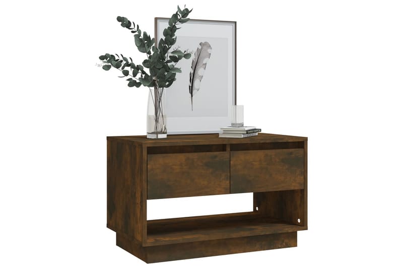 TV-bänk rökfärgad ek 70x41x44 cm spånskiva - Brun - Möbler - Tv möbel & mediamöbel - TV bänk & mediabänk