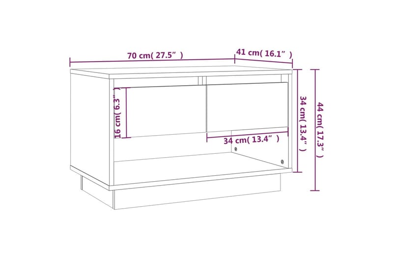 TV-bänk rökfärgad ek 70x41x44 cm spånskiva - Brun - Möbler - Tv möbel & mediamöbel - TV bänk & mediabänk