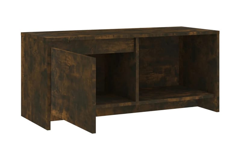 TV-bänk rökfärgad ek 90x35x40 cm spånskiva - Brun - Möbler - Tv möbel & mediamöbel - TV bänk & mediabänk
