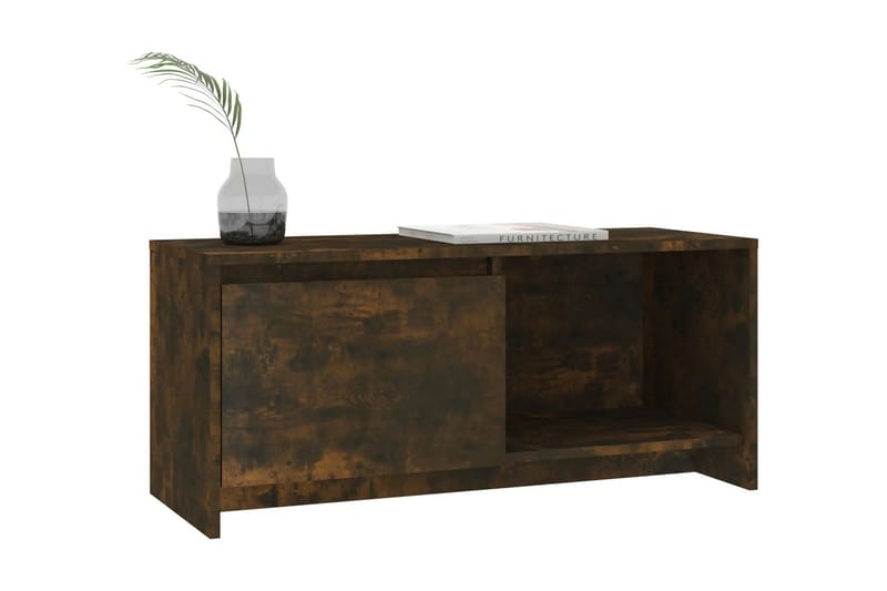 TV-bänk rökfärgad ek 90x35x40 cm spånskiva - Brun - Möbler - Tv möbel & mediamöbel - TV bänk & mediabänk