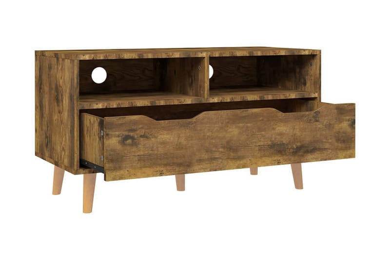Tv-bänk rökt ek 90x40x48,5 cm spånskiva - Brun - Möbler - Tv möbel & mediamöbel - TV bänk & mediabänk