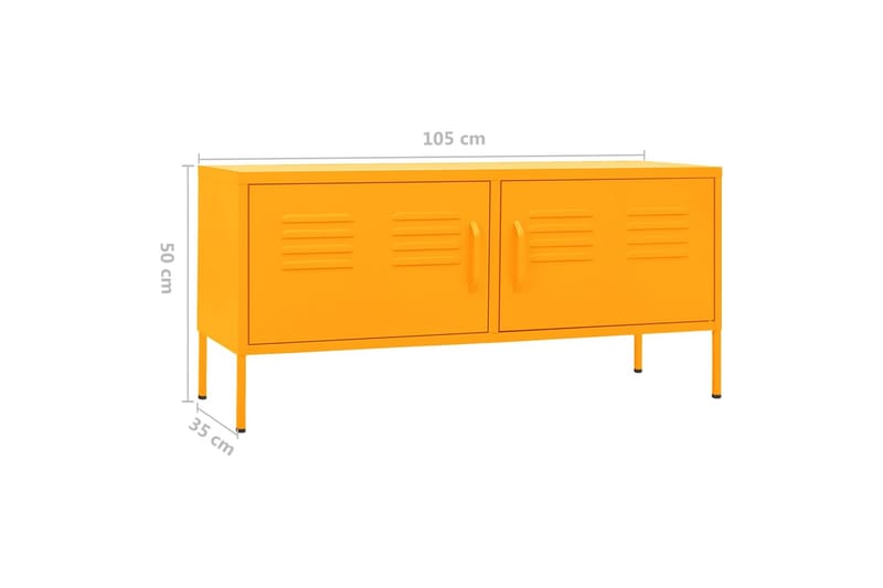 Tv-bänk senapsgul 105x35x50 cm stål - Gul - Möbler - Tv möbel & mediamöbel - TV bänk & mediabänk