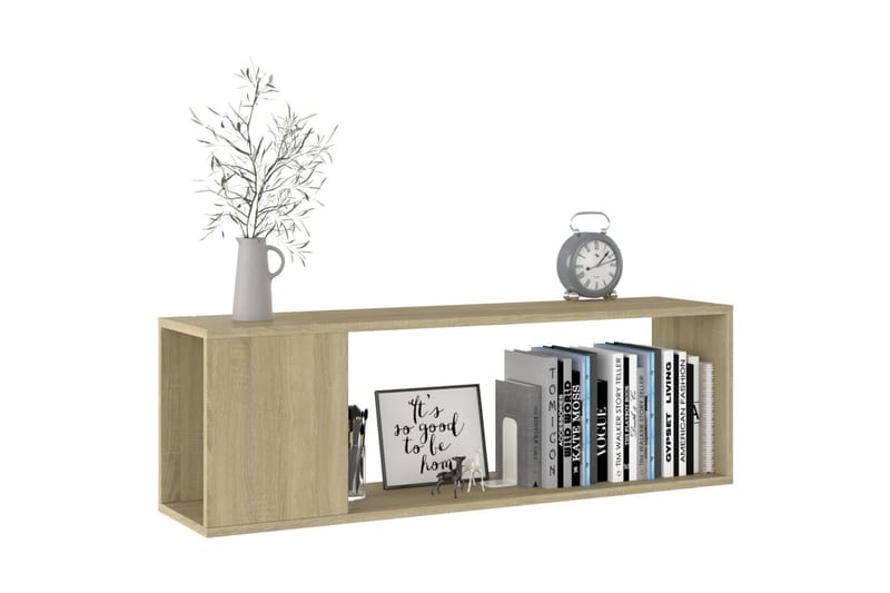 TV-bänk sonoma-ek 100x24x32 cm spånskiva - Brun - Möbler - Tv möbel & mediamöbel - TV bänk & mediabänk