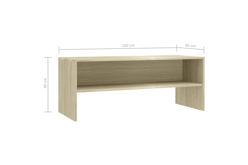 TV-bänk sonoma ek 100x40x40 cm spånskiva - Brun - Möbler - Tv möbel & mediamöbel - TV bänk & mediabänk