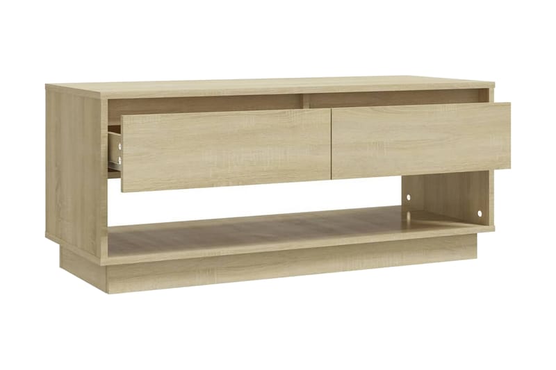 TV-bänk sonoma ek 102x41x44 cm spånskiva - Beige - Möbler - Tv möbel & mediamöbel - TV bänk & mediabänk
