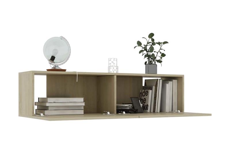 TV-bänk sonoma-ek 120x30x30 cm spånskiva - Brun - Möbler - Tv möbel & mediamöbel - TV bänk & mediabänk