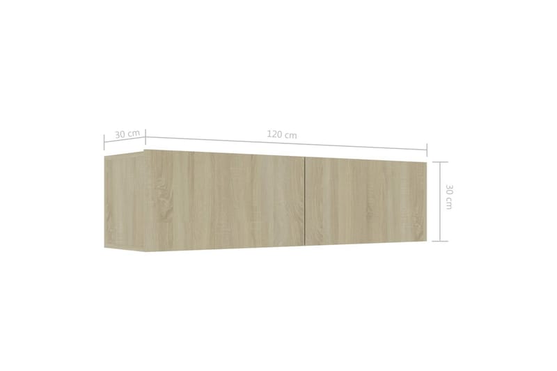 TV-bänk sonoma-ek 120x30x30 cm spånskiva - Brun - Möbler - Tv möbel & mediamöbel - TV bänk & mediabänk