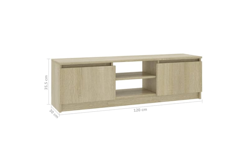 TV-bänk sonoma ek 120x30x35,5 cm spånskiva - Brun - Möbler - Tv möbel & mediamöbel - TV bänk & mediabänk