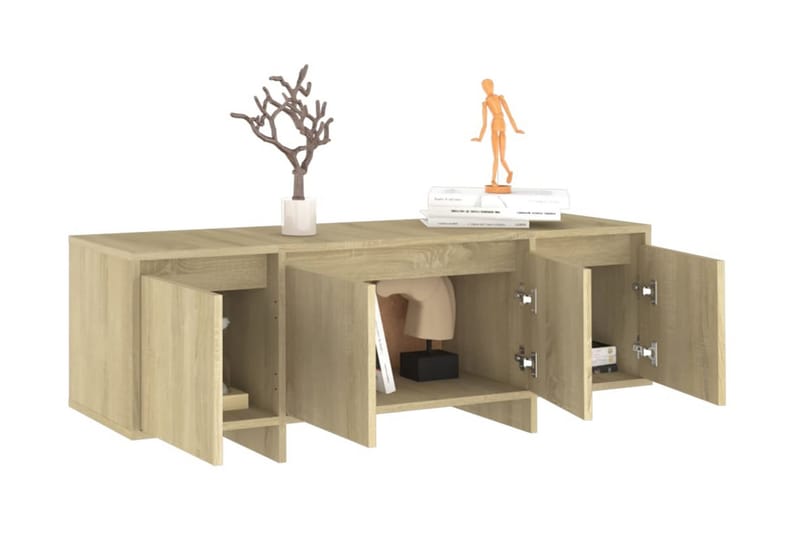 Tv-bänk sonoma-ek 120x30x40,5 cm spånskiva - Beige - Möbler - Tv möbel & mediamöbel - TV bänk & mediabänk