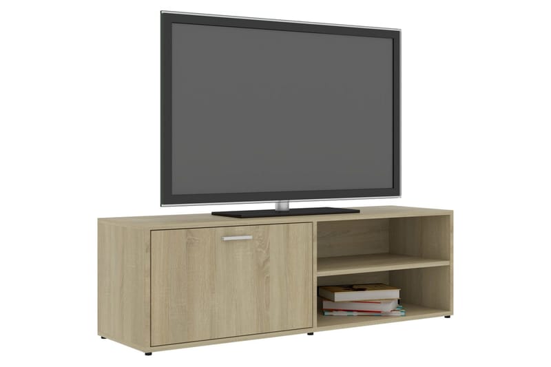 TV-bänk sonoma-ek 120x34x37 cm spånskiva - Brun - Möbler - Tv möbel & mediamöbel - TV bänk & mediabänk