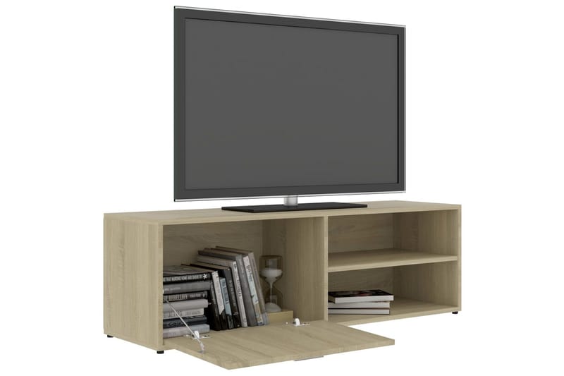TV-bänk sonoma-ek 120x34x37 cm spånskiva - Brun - Möbler - Tv möbel & mediamöbel - TV bänk & mediabänk