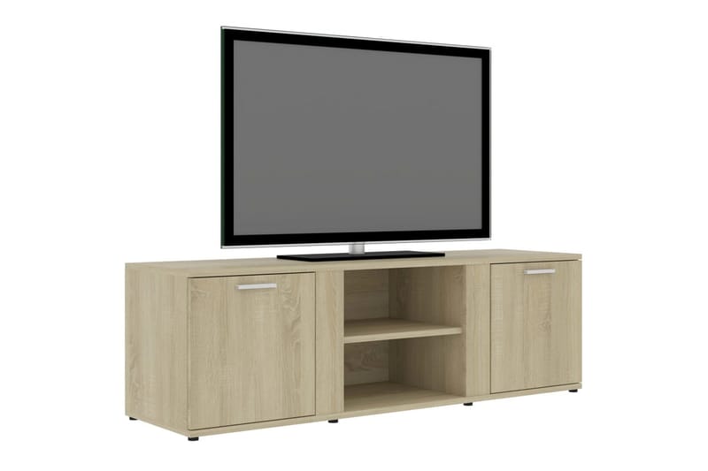 TV-bänk sonoma-ek 120x34x37 cm spånskiva - Brun - Möbler - Tv möbel & mediamöbel - TV bänk & mediabänk