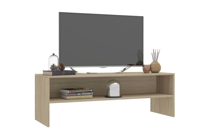 TV-bänk sonoma ek 120x40x40 cm spånskiva - Brun - Möbler - Tv möbel & mediamöbel - TV bänk & mediabänk
