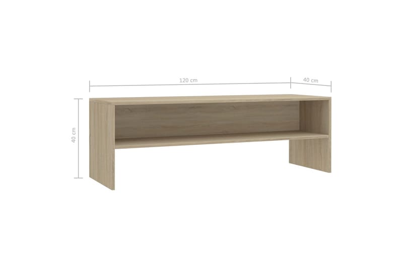 TV-bänk sonoma ek 120x40x40 cm spånskiva - Brun - Möbler - Tv möbel & mediamöbel - TV bänk & mediabänk