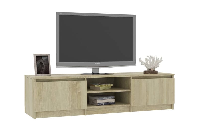 TV-bänk sonoma-ek 140x40x35,5 cm spånskiva - Brun - Möbler - Tv möbel & mediamöbel - TV bänk & mediabänk