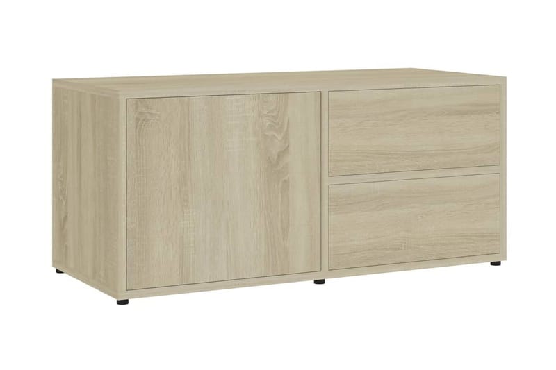 TV-bänk sonoma-ek 80x34x36 cm spånskiva - Brun - Möbler - Tv möbel & mediamöbel - TV bänk & mediabänk